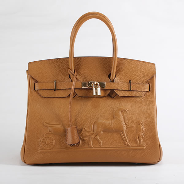 6089 Hermes Birkin 35 centimetri con logo in rilievo borsa caffﾨﾨ leggero